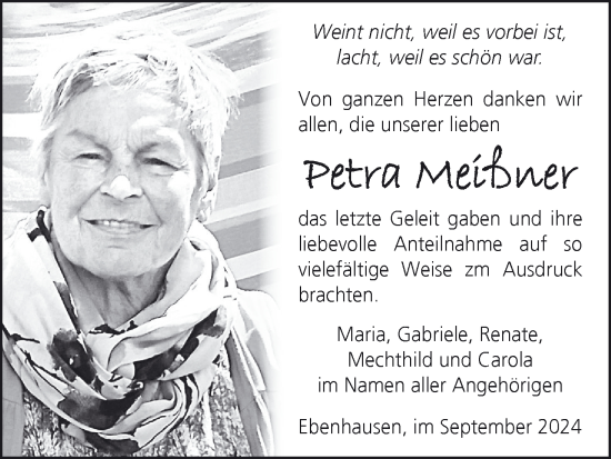 Anzeige von Petra Meißner von MGO