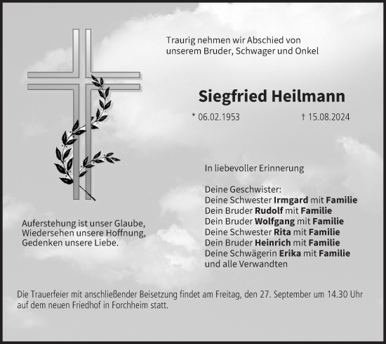 Anzeige von Siegfried Heilmann von MGO