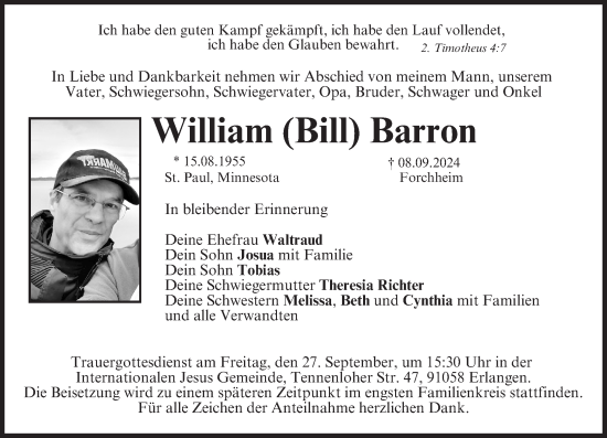 Anzeige von William Barron von MGO