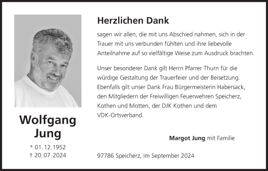 Anzeige von Wolfgang Jung von MGO