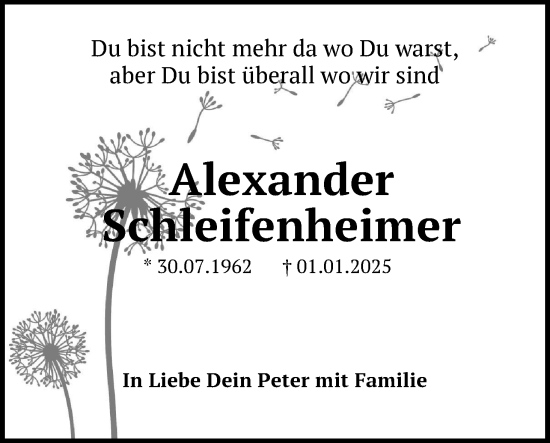 Anzeige von Alexander Schleifenheimer von MGO
