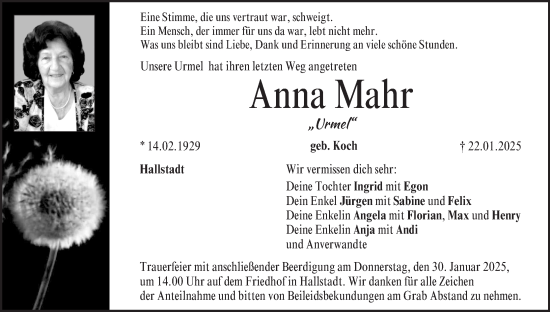 Anzeige von Anna Mahr von MGO