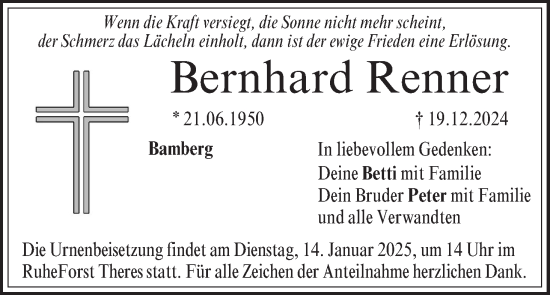 Anzeige von Bernhard Renner von MGO