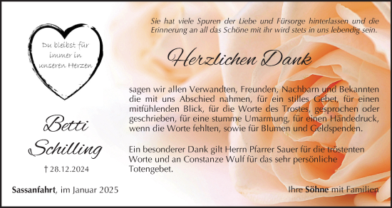 Anzeige von Betti Schilling von MGO