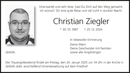 Anzeige von Christian Ziegler von MGO