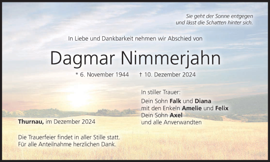 Anzeige von Dagmar Nimmerjahn von MGO