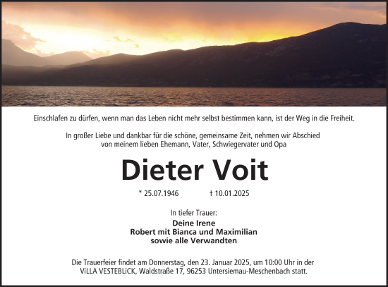 Anzeige von Dieter Voit Voit von MGO