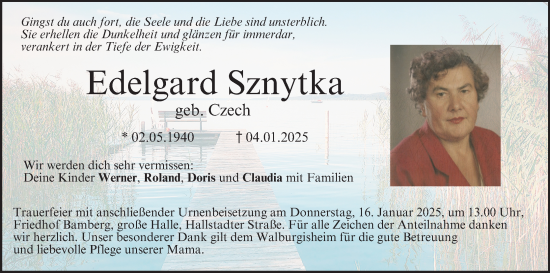 Anzeige von Edelgard Sznytka von MGO