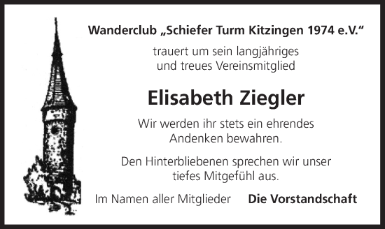 Anzeige von Elisabeth Ziegler von MGO