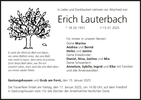 Anzeige von Erich Lauterbach von MGO