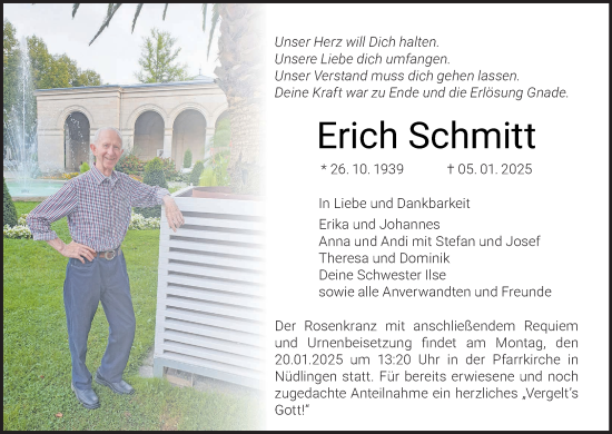 Anzeige von Erich Schmitt von MGO