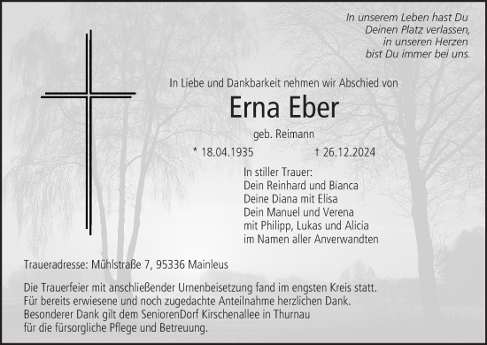 Anzeige von Erna Eber von MGO