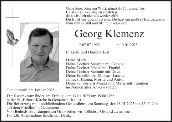 Anzeige von Georg Klemenz von MGO