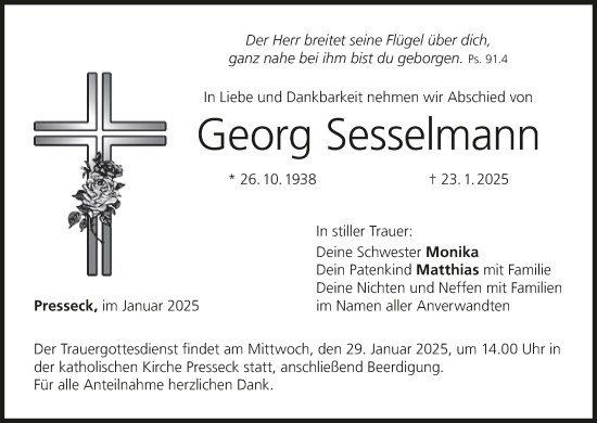 Anzeige von Georg Sesselmann von MGO