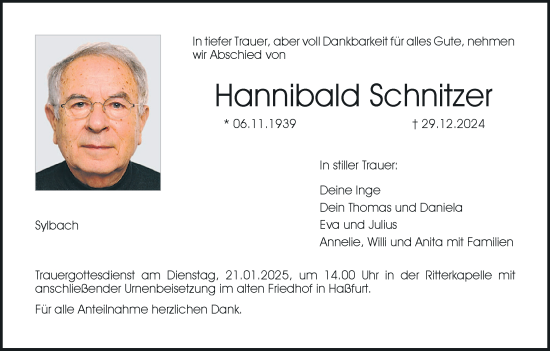 Anzeige von Hannibald Schnitzer von MGO