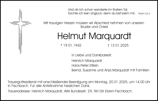 Anzeige von Helmut Marquardt von MGO