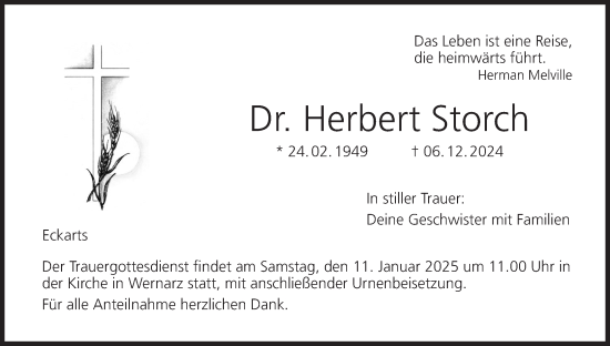 Anzeige von Herbert Storch von MGO
