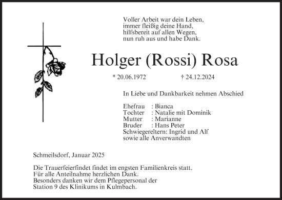 Anzeige von Holger Rosa von MGO