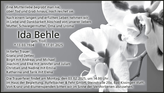 Anzeige von Ida Behle von MGO