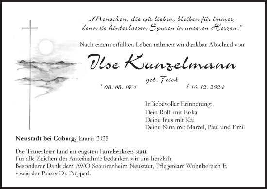 Anzeige von Ilse Kunzelmann von MGO