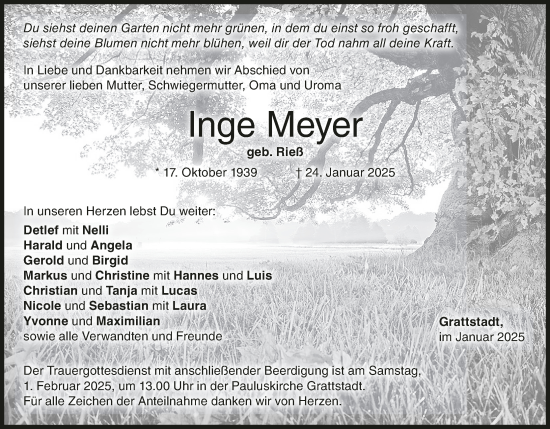 Anzeige von Inge Meyer von MGO