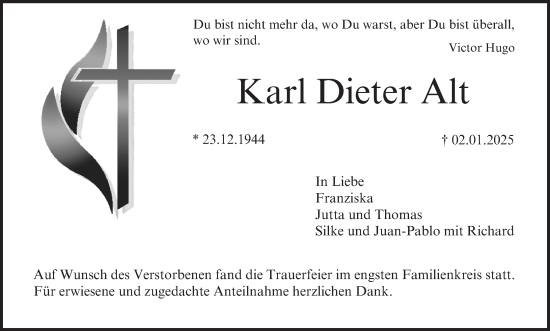 Anzeige von Karl Dieter Alt von MGO