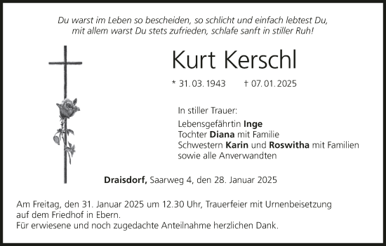 Anzeige von Kurt Kerschl von MGO