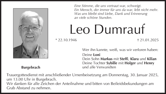 Anzeige von Leo Dumrauf von MGO