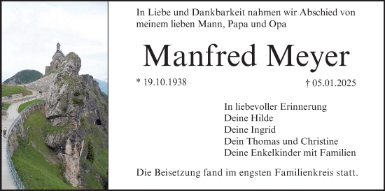 Anzeige von Manfred Meyer von MGO