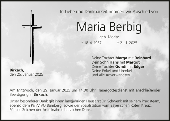 Anzeige von Maria Berbig von MGO