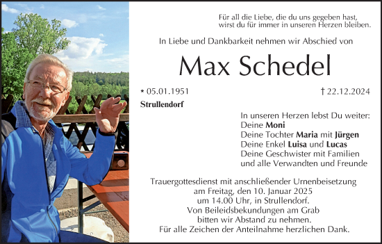 Anzeige von Max Schedel von MGO
