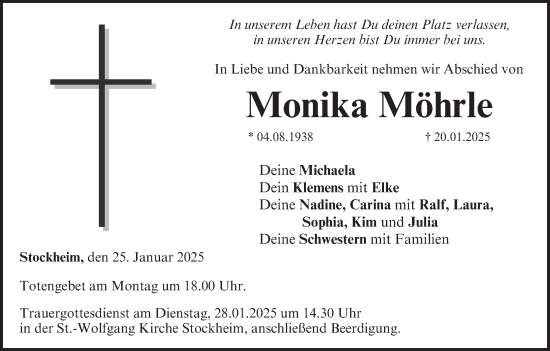 Anzeige von Monika Möhrle von MGO