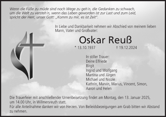 Anzeige von Oskar Reuß von MGO