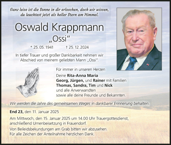 Anzeige von Oswald Krappmann von MGO