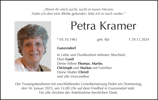 Anzeige von Petra Kramer von MGO
