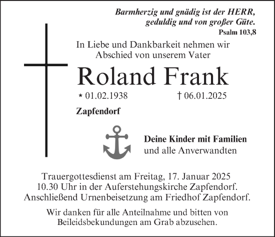Anzeige von Roland Frank von MGO