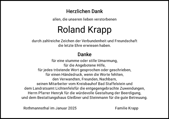 Anzeige von Roland Krapp von MGO