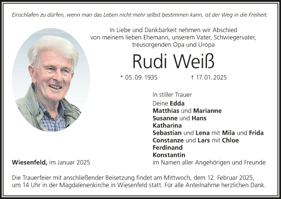 Anzeige von Rudi Weiß von MGO