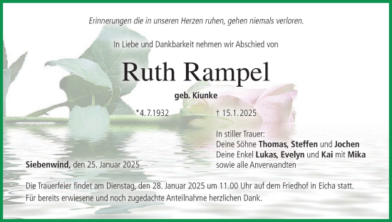 Anzeige von Ruth Rampel von MGO