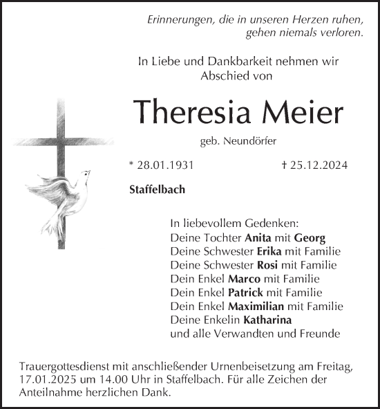 Anzeige von Theresia Meier von MGO