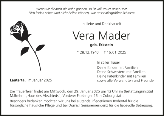 Anzeige von Vera Mader von MGO