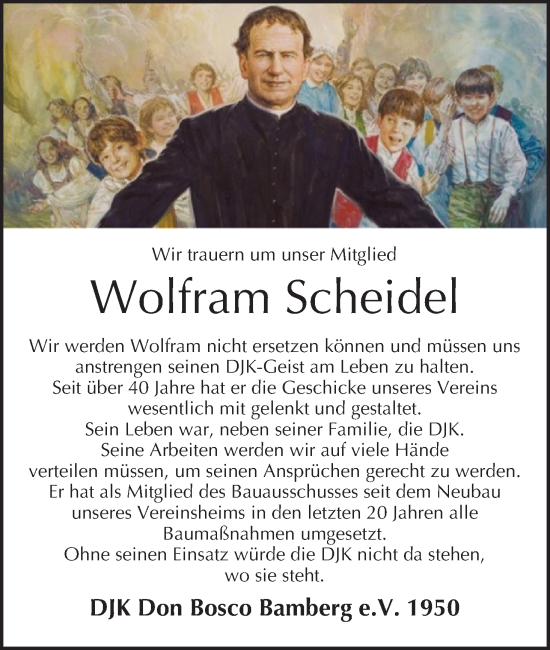 Anzeige von Wolfram Scheidel von MGO