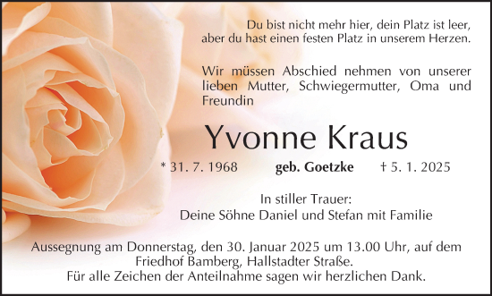 Anzeige von Yvonne Kraus von MGO