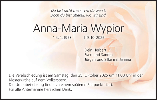 Anzeige von Anna-Maria Wypior von MGO