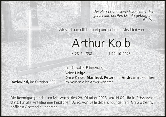 Anzeige von Arthur Kolb von MGO
