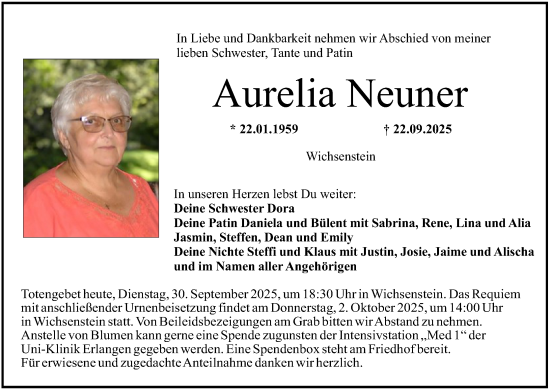 Anzeige von Aurelia Neuner von MGO