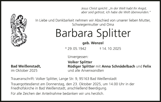 Anzeige von Barbara Splitter von MGO