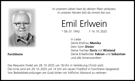 Anzeige von Emil Erlwein von MGO