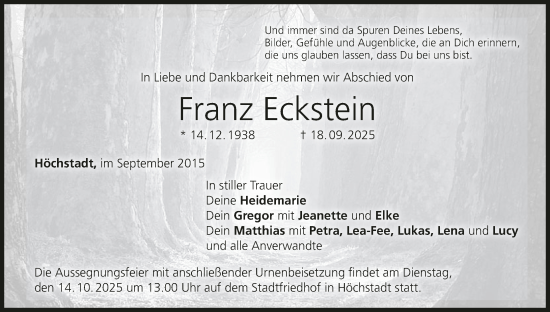 Anzeige von Franz Eckstein von MGO