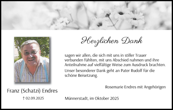 Anzeige von Franz Endres von MGO